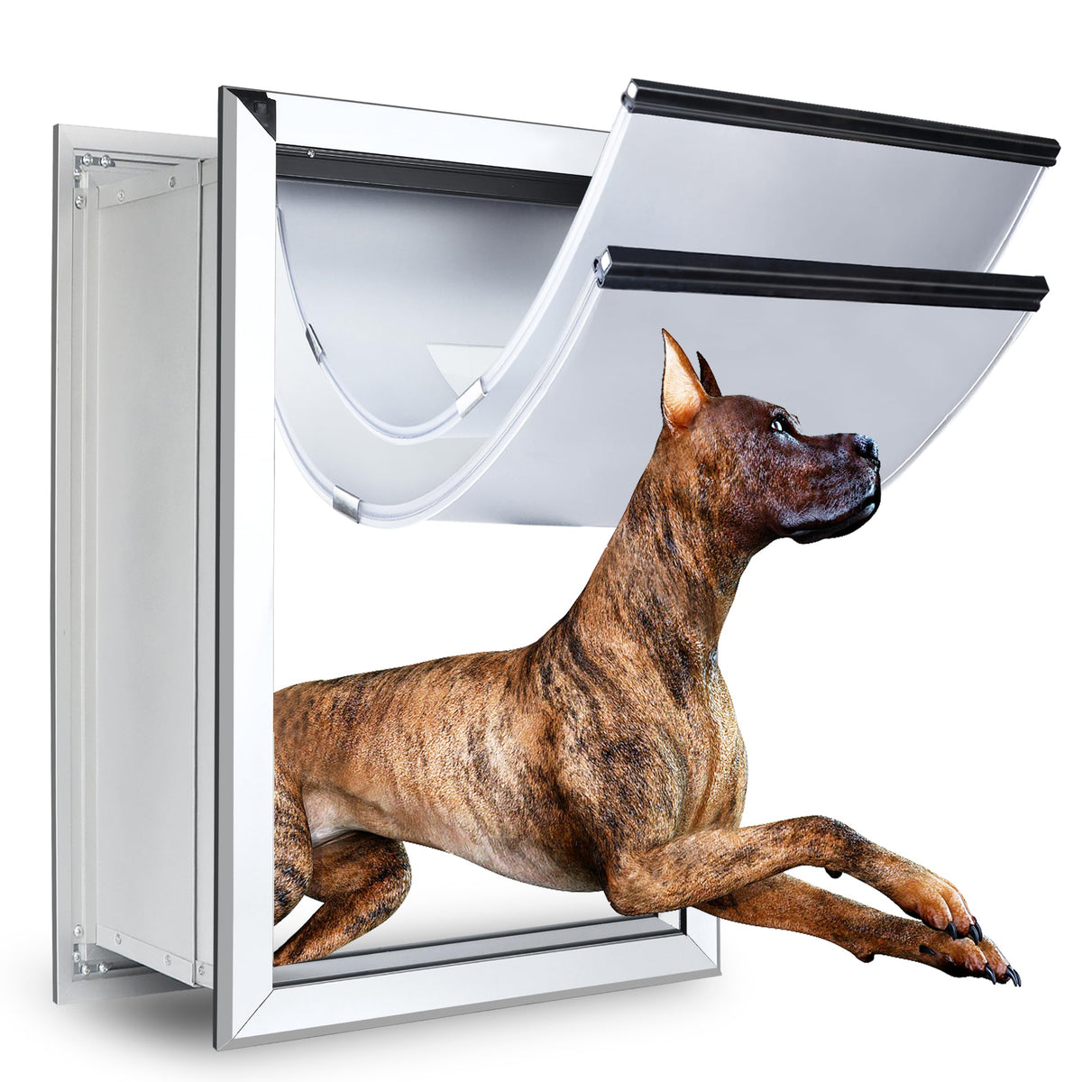 Aluminum Extra Large Dog Door For Wall, Extreme Weather Doggy Door Wit ...