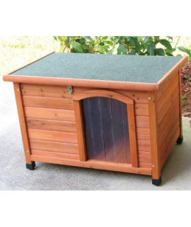 Crown Pet Slant Roof Cedar Dog House - Small Size