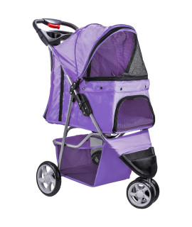 Purple Pet Stroller, 3-Wheel