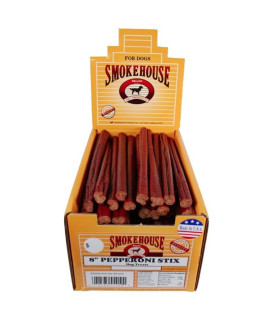 Smokehouse Pepperoni Stix 8" Dog Treat with Display Box 60 count (6 x 10 ct)