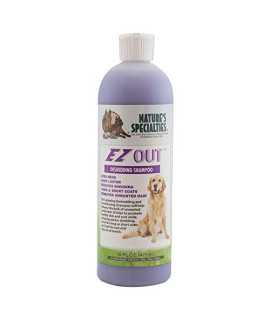 Natures Specialties Deshedding Dog Shampoo for Pets, Concentrate 8:1, Made in USA, EZ Out, 16oz
