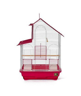 Prevue Pet Single Pk 41614 House Style Keet Cage- Red/White - SP41614-2