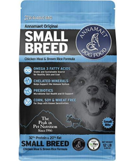 Annamaet Original Small Breed Formula Dry Dog Food, (Chicken & Brown Rice), 12-lb Bag