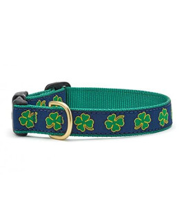 Up Country Navy Shamrock Pattern Dog Collars and Leashes (Navy Shamrock Pattern Dog Collar, X-Small (6 to 12 Inches) 5/8 Inch Narrow Width)