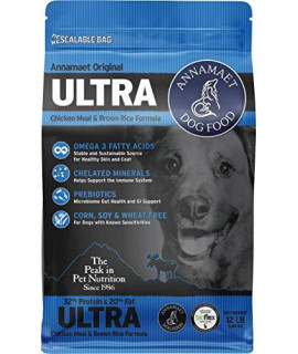 Annamaet Original Ultra Formula Dry Dog Food, 32% Protein (Chicken & Brown Rice), 12-lb Bag