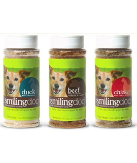 Herbsmith Kibble Seasoning - Dog Food Topper for Picky Eaters [Bundle of Beef, Chicken, and Duck]