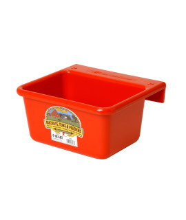 Little Giant Plastic Mini Feeder (Red) Durable & Mountable Plastic Feed Bucket for Livestock & Pets (6 Quart) (Item No. MF6RED)