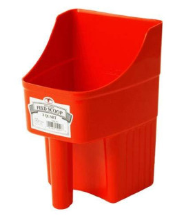 LITTLE gIANT Plastic Enclosed Feed Scoop (Red) Heavy Duty Durable Stackable Feed Scoop with Measure Marks (3 Quart) (Item No. 150408)