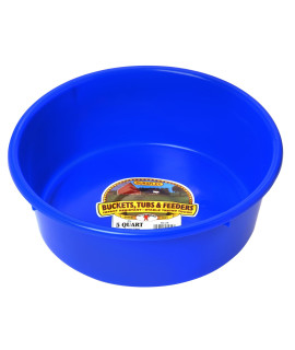 Little Giant Plastic Utility Pan (Blue) Durable & Versatile Short Livestock Feeding Bucket (5 Quart) (Item No. P5BLUE)