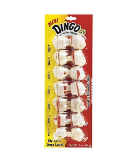 Dingo Rawhide Mini Bones For Small/Toy Dogs, 7-Count