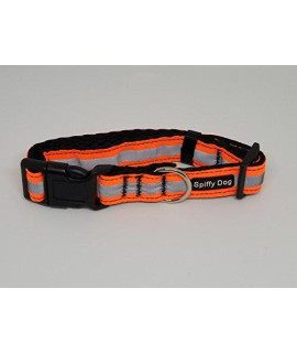 Quick Dry Comfortable Air Dog Collar(Orange Reflective)(Large) By Spiffy Dog