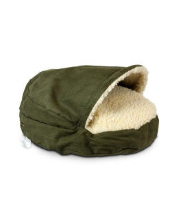 Snoozer Luxury Microsuede cozy cave Pet Bed, Small, Olive