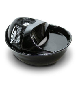 Pioneer Pet Raindrop Fountain, Pet Drinking Fountains (60 oz, Black Ceramic)