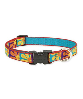 LupinePet Originals 3/4 Crazy Daisy 9-14 Adjustable Collar for Small Dogs
