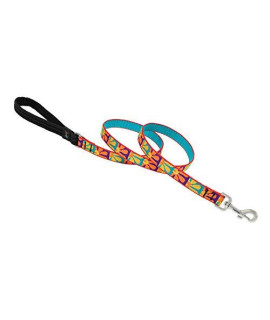 LupinePet Originals 3/4 Crazy Daisy 4-Foot Padded Handle Leash for Medium and Larger Dogs