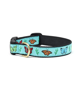 Up Country Butterfly Effect Dog Collar, Medium (12 to 18 inches) 1 inch Wide Width