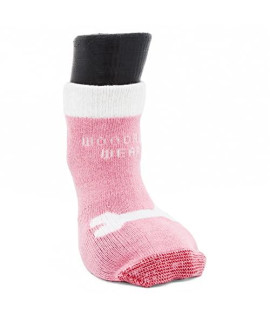 Woodrow Wear Power Paws Advanced Dog Socks Pink with A Bone M Fits 45-75 pounds