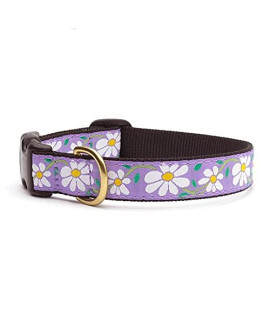 Up Country Daisy Pattern (Daisy Dog Collar, Medium (12 to 18 inches) 1 inch Wide Width)