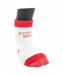 Woodrow Wear Power Paws Advanced Dog Socks Red White Stripe L Fits 75-95 pounds