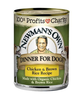 Newmans Own Can Dog Chicken & Rice 12.7 Oz Case 12