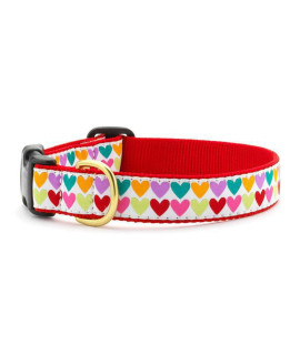 Up Country Heart and Valentine Patterns Dog Collars and Leashes (Pop Hearts Dog Collar, Medium (12 to 18 Inches) 1 Inch Wide Width)