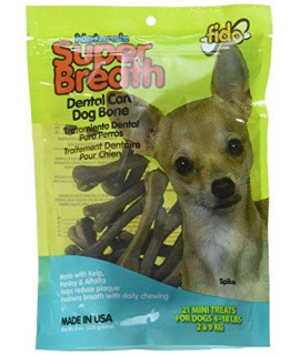 Fido Super Breath Dental Care Dog Bones with Chlorophyll - Mini 21/pk
