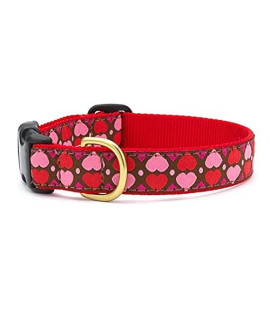 Up Country Valentine and Hearts Pattern Dog Collars and Leashes (All Hearts Dog Collar, X-Large (18 to 24 Inches) 1 Inch Wide Width)