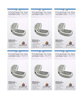 Pioneer Pet Replacement Filters for Ceramic & Stainless Steel Fountains, Raindrop Filters (18 Filters)