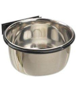 ProSelect 8-Ounce Stainless Steel Coop Cups for Pet Food  Pet Bowls Attaches Securely to Cage with Plate and Wingnut