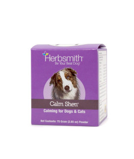 Herbsmith calm Shen - Herbal Blend for Dogs & cats - Natural Anxiety Remedy for Dogs & cats - Feline and canine calming Supplement - 75g Powder