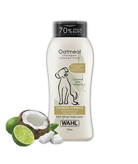 Wahl Dry Skin & Itch Relief Pet Shampoo For Dogs  Oatmeal Formula With Coconut Lime Verbena & 100% Natural Ingredients  24 Oz - Model 820004A