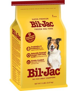 Bil-Jac Frozen Dog Food - 5lb Bag (Pack of 4) - Real Chicken 1st Ingredient, Small or Large Breed, Puppy or Adult - Super Premium Since 1947
