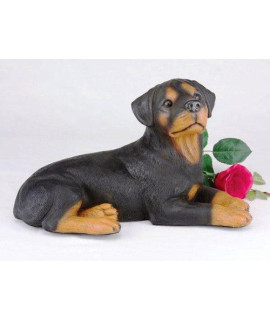 Rottweiler Cremation Pet Urn For Secure Installation Of Your Beloved Pets Ashes.Rose Not Included.