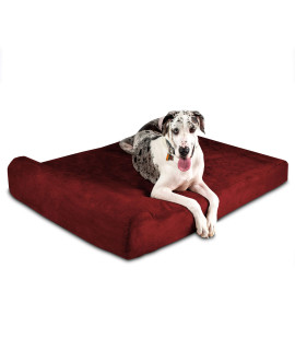 Big Barker 7 Orthopedic Dog Bed with Pillow-Top (Headrest Edition) Dog Beds Made for Large Extra Large & XXL Size Dog Breeds Removable Durable Microfiber cover Made in USA