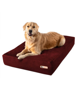 Big Barker 7 Pillow Top Orthopedic Dog Bed for Large and Extra Large Breed Dogs (Sleek Edition) (Large (48 x 30 x 7) Burgundy)