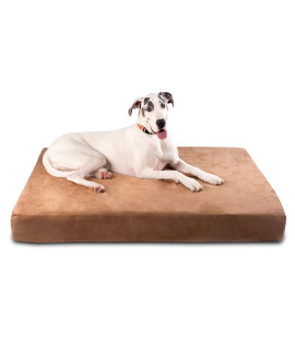 Big Barker Sleek Orthopedic Dog Bed - 7A Dog Sofa Bed for Large Dogs wWashable Microsuede cover - Sleek Elevated Dog Bed Made in The USA w 10-Year Warranty (Sleek, giant, Khaki)