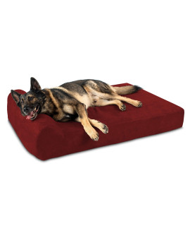 Big Barker 7 Pillow Top Orthopedic Dog Bed - XL Size - 52 X 36 X 7 - Burgundy - For Large and Extra Large Breed Dogs (Headrest Edition)