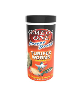 Omega One Freeze Dried Tubifex Worms, 1.5 oz