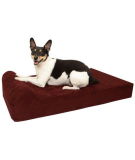 Barker Junior - 4 Pillow Top Orthopedic Dog Bed with Headrest for Small Dogs 20-30 Pounds