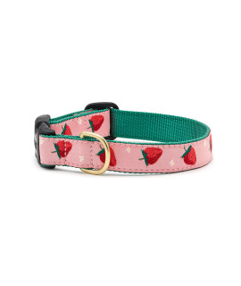Up Country Strawberry Fields Dog Collar, Medium (12 to 18 inches) 1 inch Wide Width