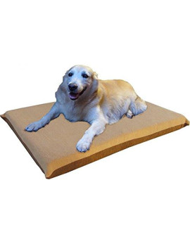ehomegoods 54X47 X4 Beige color Jumbo Orthopedic Memory Foam Pet Bed Mattress Pad for Large Dog with 2 External covers + Waterproof Internal cover
