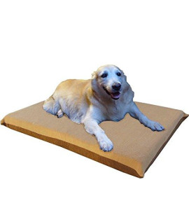 ehomegoods 40X35X4 Beige color Orthopedic Memory Foam Pet Bed for Medium to Large Dog with 2 External covers + Waterproof Internal cover