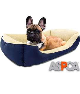 ASPCA Microtech Dog Bed, for Small to Medium Pets, Blue