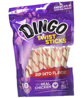 Dingo Twist Sticks Rawhide Treats 200-Pack (4 Units Of 50-Pack)