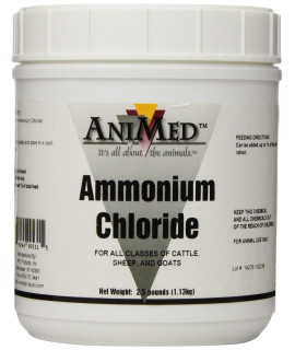 AniMed Powder 999-Percent Ammonium chloride for Horses Dogs cats cows Sheep and goats, 25-Pound
