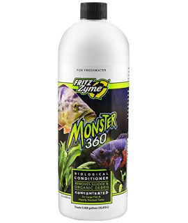 Fritz Aquatics 75032 FritzZyme Monster 360 Concentrated Biological Conditioner for Fresh Water Aquariums, 32-Ounce