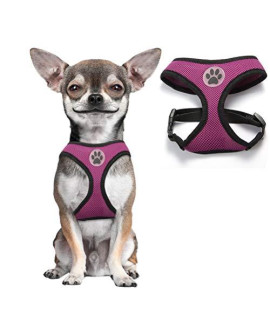 Soft Mesh Dog Harness Pet Walking Vest Puppy Padded Harnesses Adjustable, Purple Extra Small