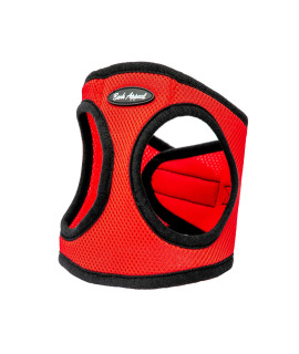 Bark Appeal Step-in Dog Harness, Mesh Step in Dog Vest Harness for Small Medium Dogs, Non-choking with Adjustable Heavy-Duty Buckle for Safe, Secure Fit - (Large, Red)