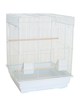 YML A5824 38 Bar Spacing Square Top Small Bird cage White 18 x 14
