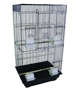 YML A6824 38 Bar Spacing Tall Flat Top Small Bird cage Black 18 x 14